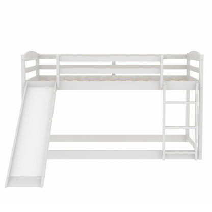 Durable bunk bed with convertible slide and ladder, white finish, HouseOfZazla bunk beds on Tampa Home & Garden Store