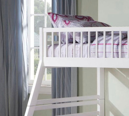 Jason Bunk Bed With Storage white wooden bunk bed with built-in ladder on Tampa Home & Garden Store