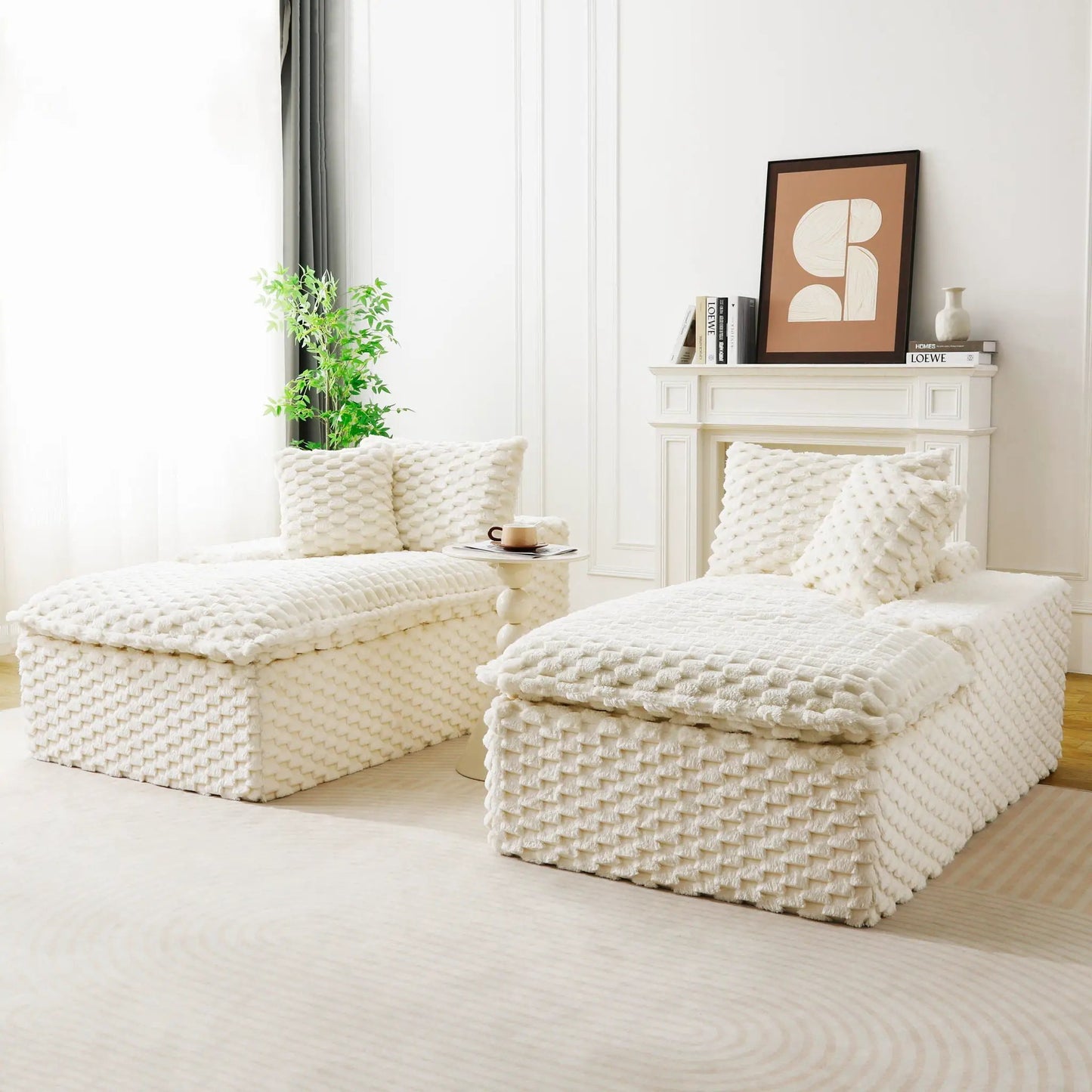 Double Chaise Lounge With Full Compressed Sponge