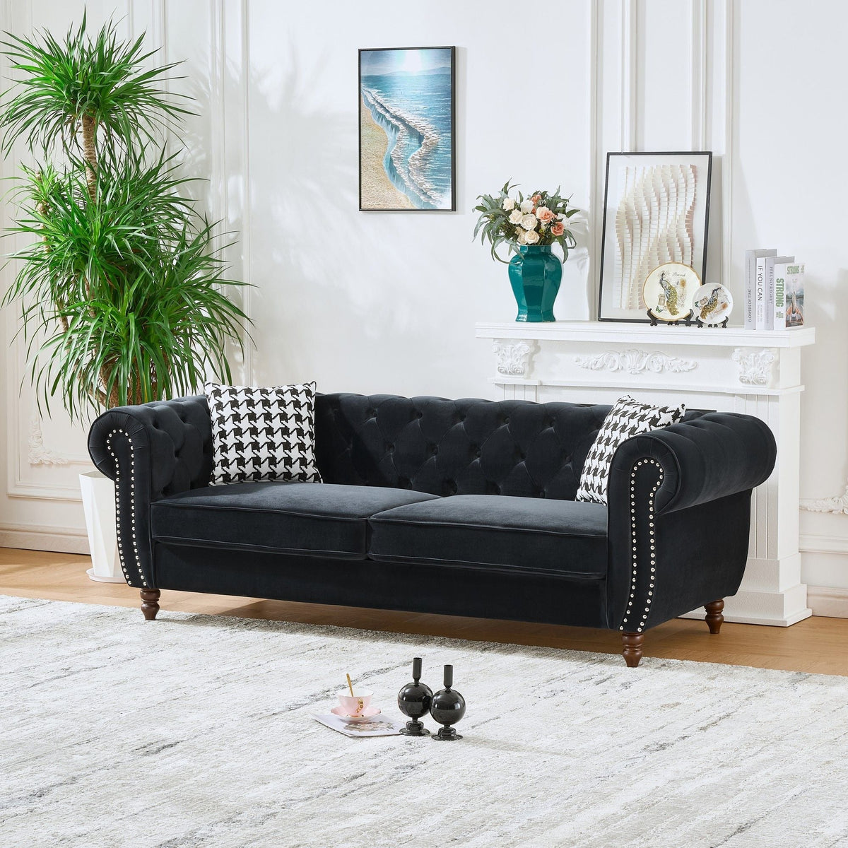 Chesterfield Sofa With Roll Arms And Nailhead