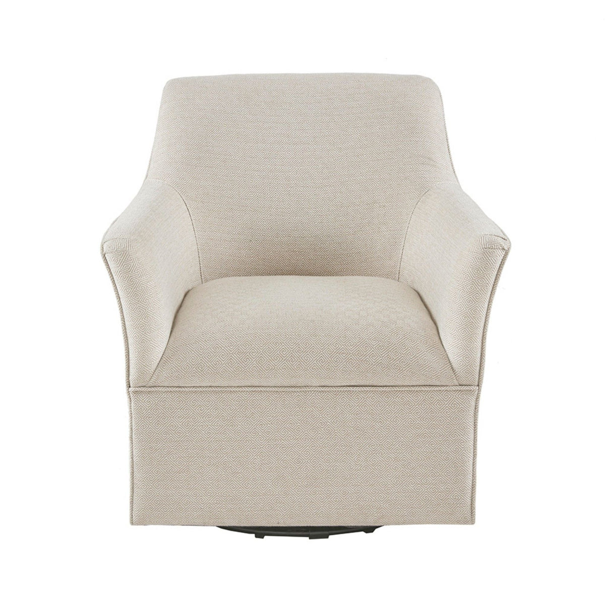 Swivel glider chair beige geometric-pattern upholstery with metal base on Tampa Home & Garden Store