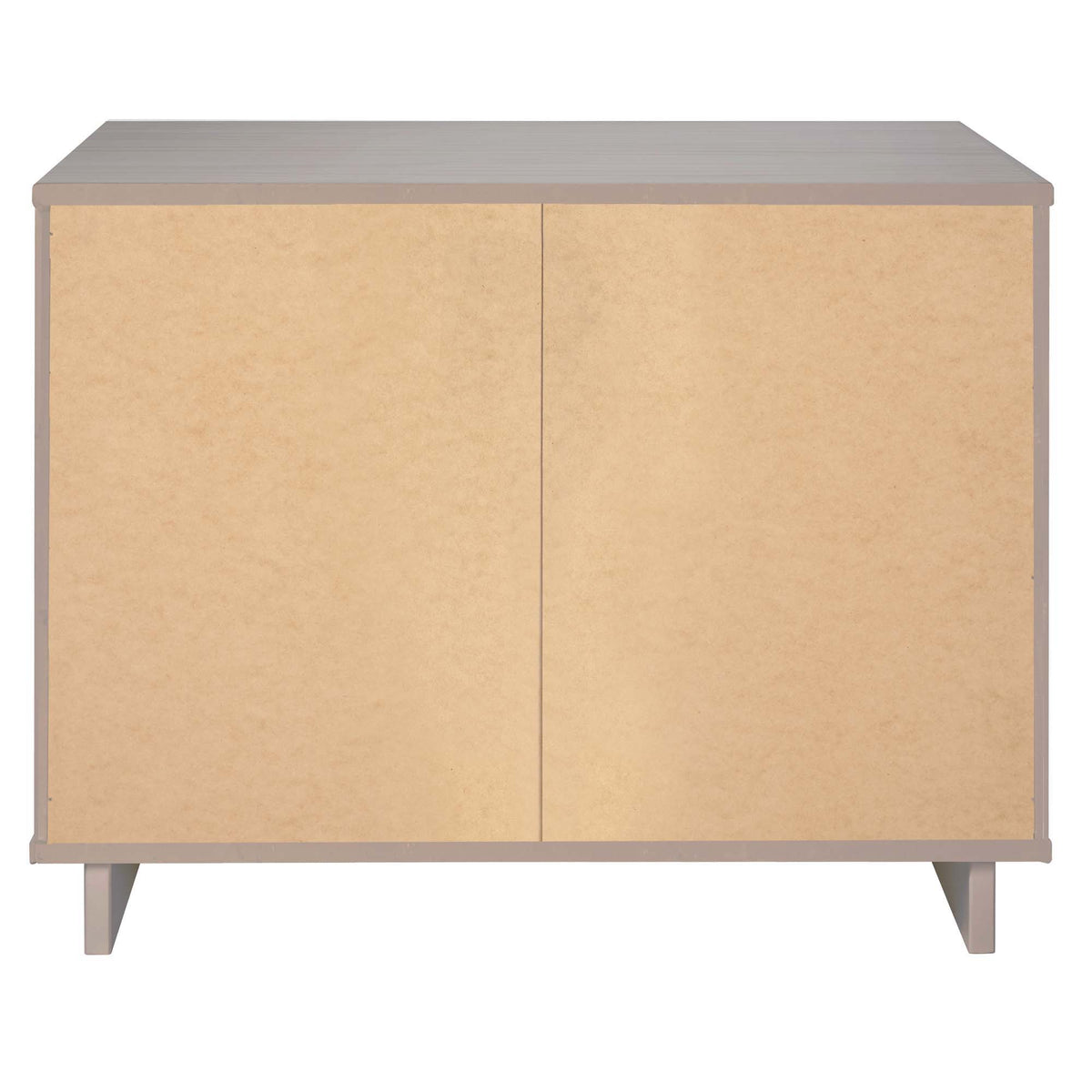 Solid wood 3-drawer dresser with ribbed beige fronts and gray frame on Tampa Home & Garden Store