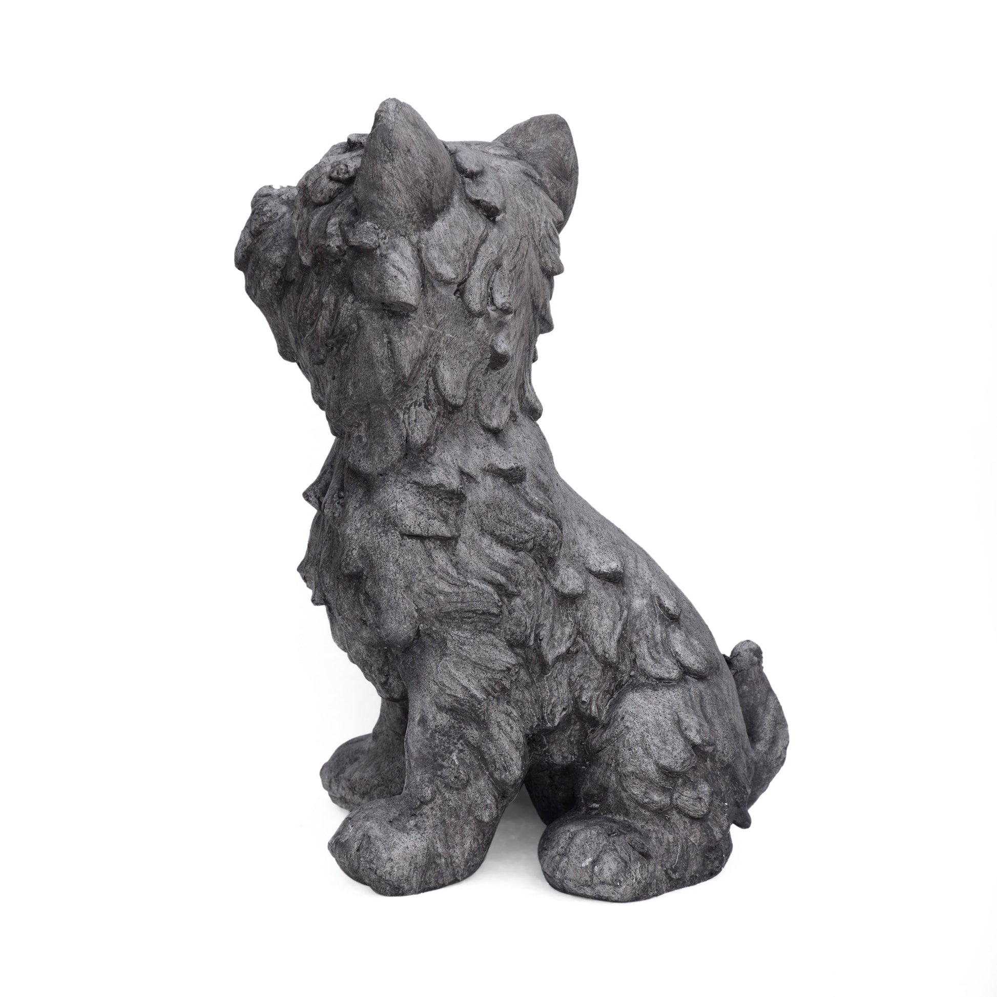 Cricket Dog Cast Stone Garden Statue gray textured stone finish by HouseOfZazla accessories on Tampa Home & Garden Store