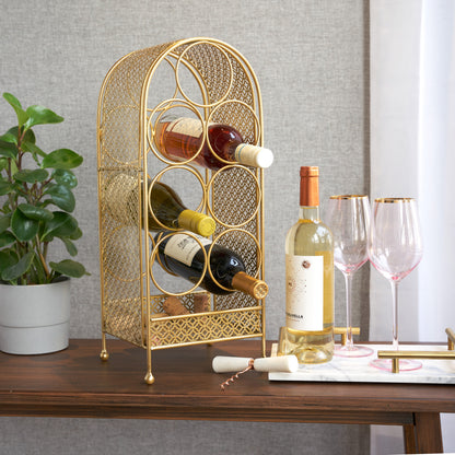 The Trellis and Cast Iron Seven Bottle Wine Rack
