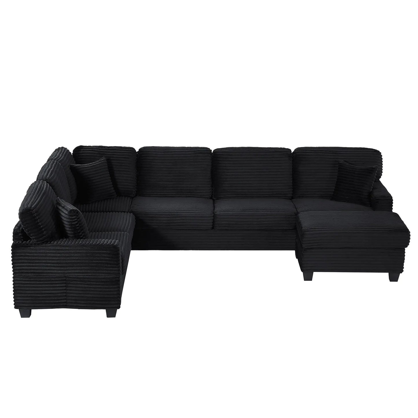 Ushaped sectional with movable ottoman and side pockets, 2-piece set by Unique Piece Furniture on Tampa Home & Garden Store