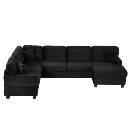 Ushaped sectional with movable ottoman and side pockets, 2-piece set by Unique Piece Furniture on Tampa Home & Garden Store