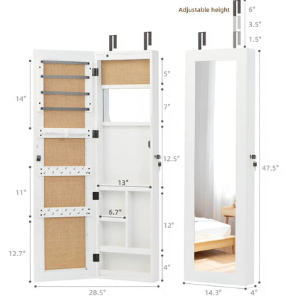 Wall Mounted Jewelry Armoire With Led Light