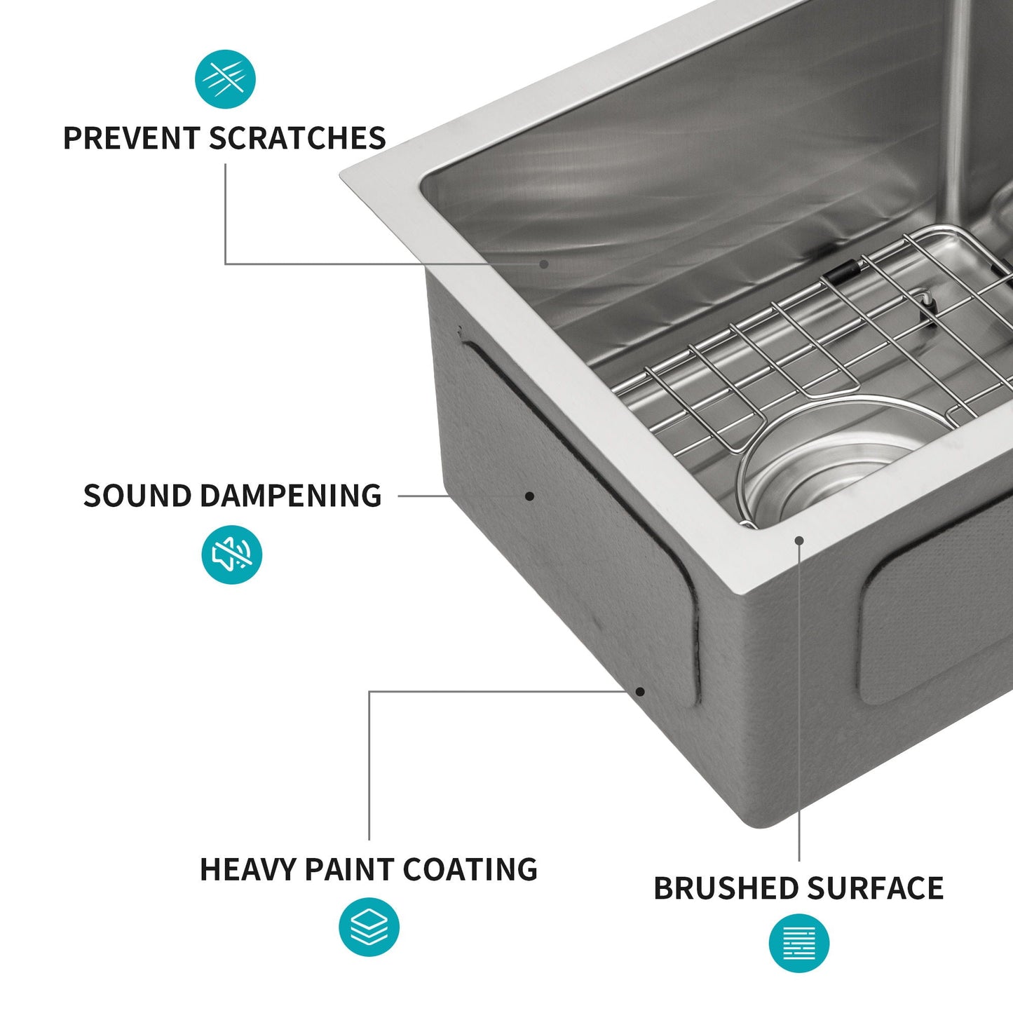 Modern undermount stainless steel kitchen sink 16 gauge deep single bowl HouseOfZazla on Tampa Home & Garden Store