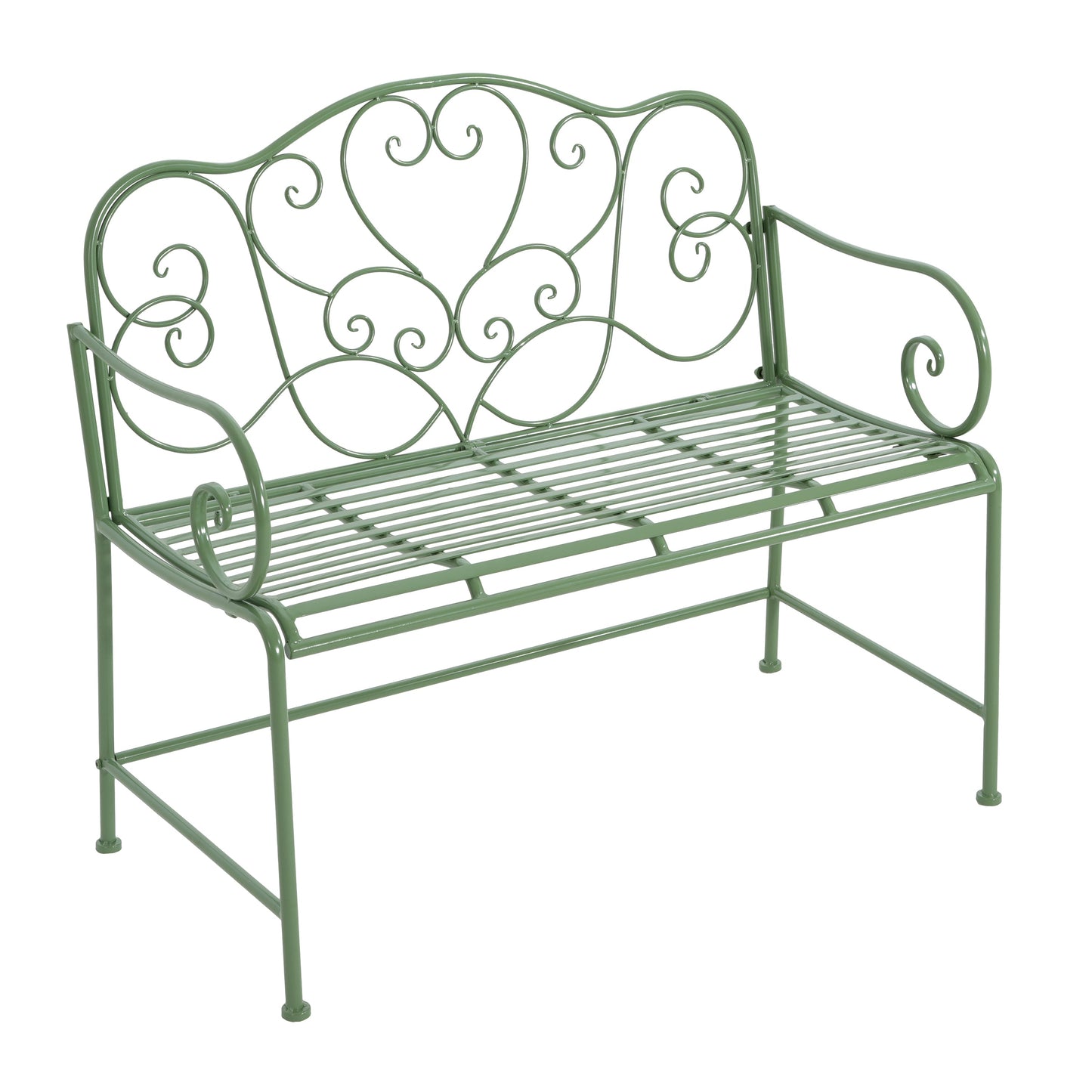 Sunnydaze Green Garden Bench and Solid Iron Frame