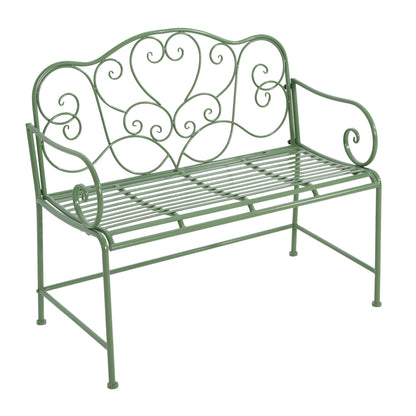 Sunnydaze Green Garden Bench and Solid Iron Frame