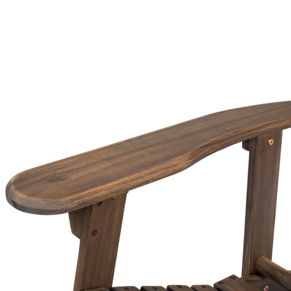 Malibu Adirondack Chair outdoor wooden brown finish by HouseOfZazla with curved armrests on Tampa Home & Garden Store