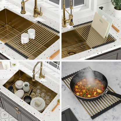 Finish Undermount Stainless Steel Kitchen Sink 32x19, 16-Gauge Deep Single Bowl on Tampa Home & Garden Store
