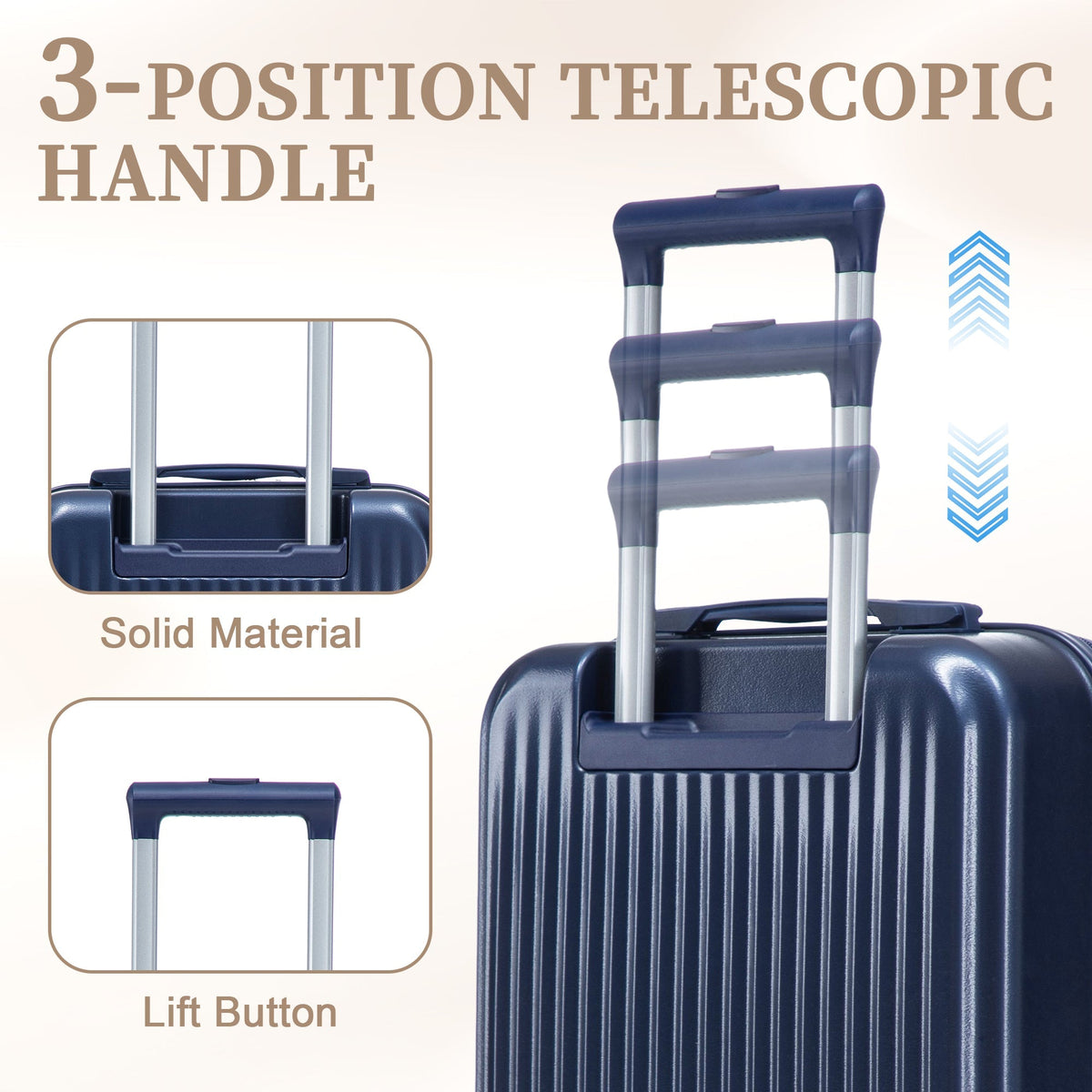 14'/20' ABS spinner wheel luggage set; navy blue, 2-piece by HouseOfZazla on Tampa Home & Garden Store