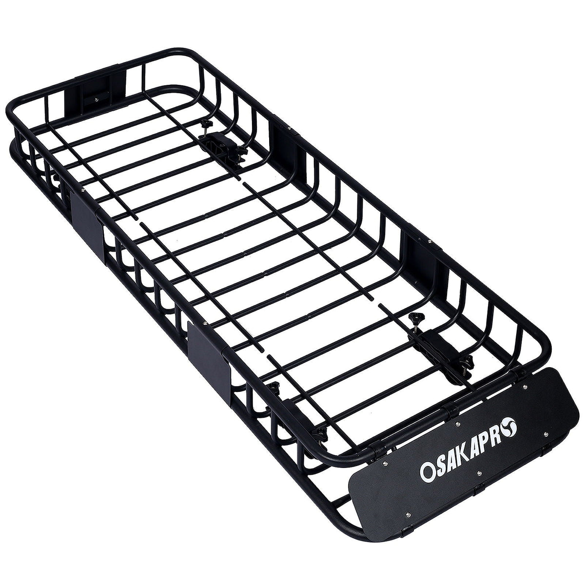 Rooftop cargo basket, black steel rails, universal fit roof rack OsakaPro on Tampa Home & Garden Store