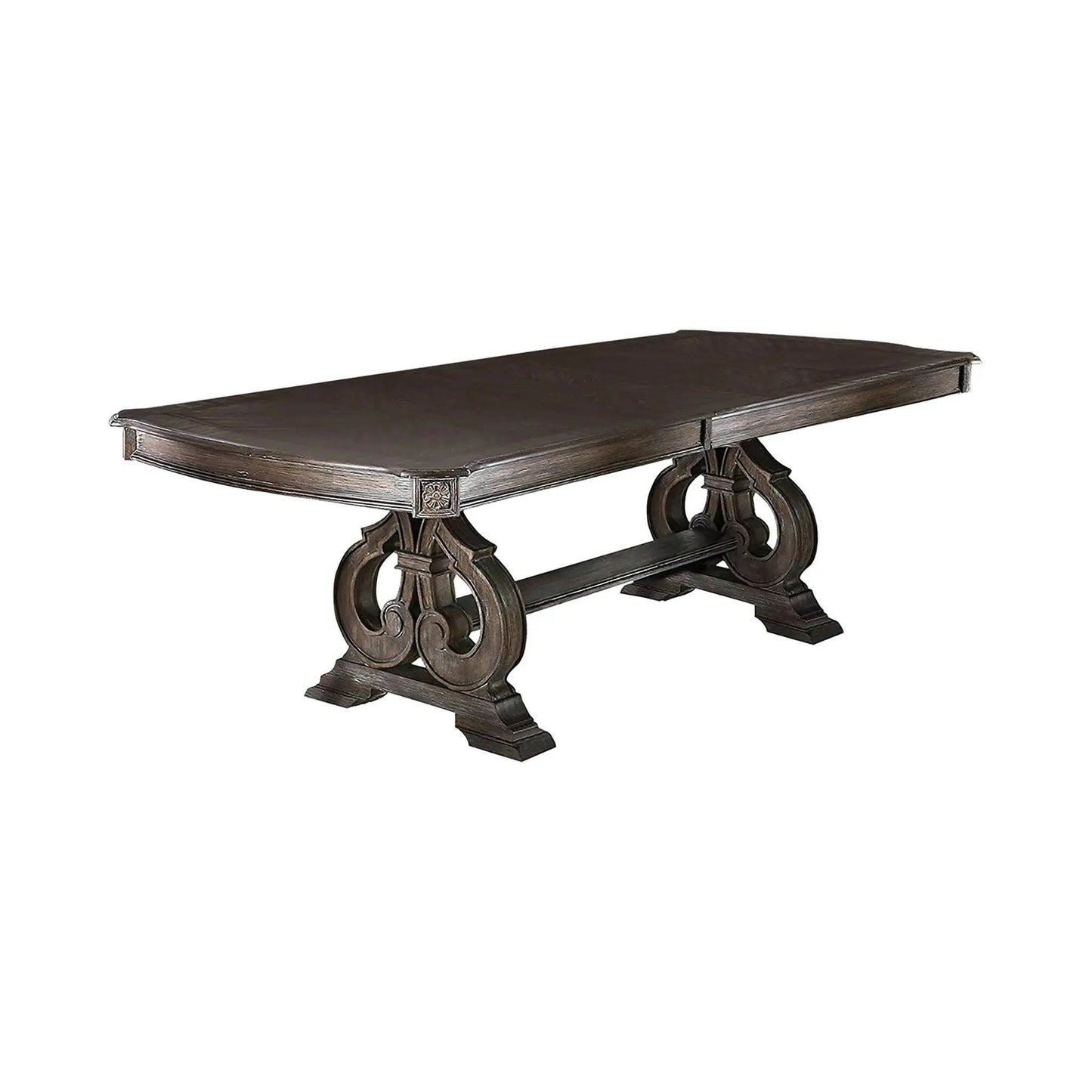 Dining Table with Expandable Leaf and Trestle