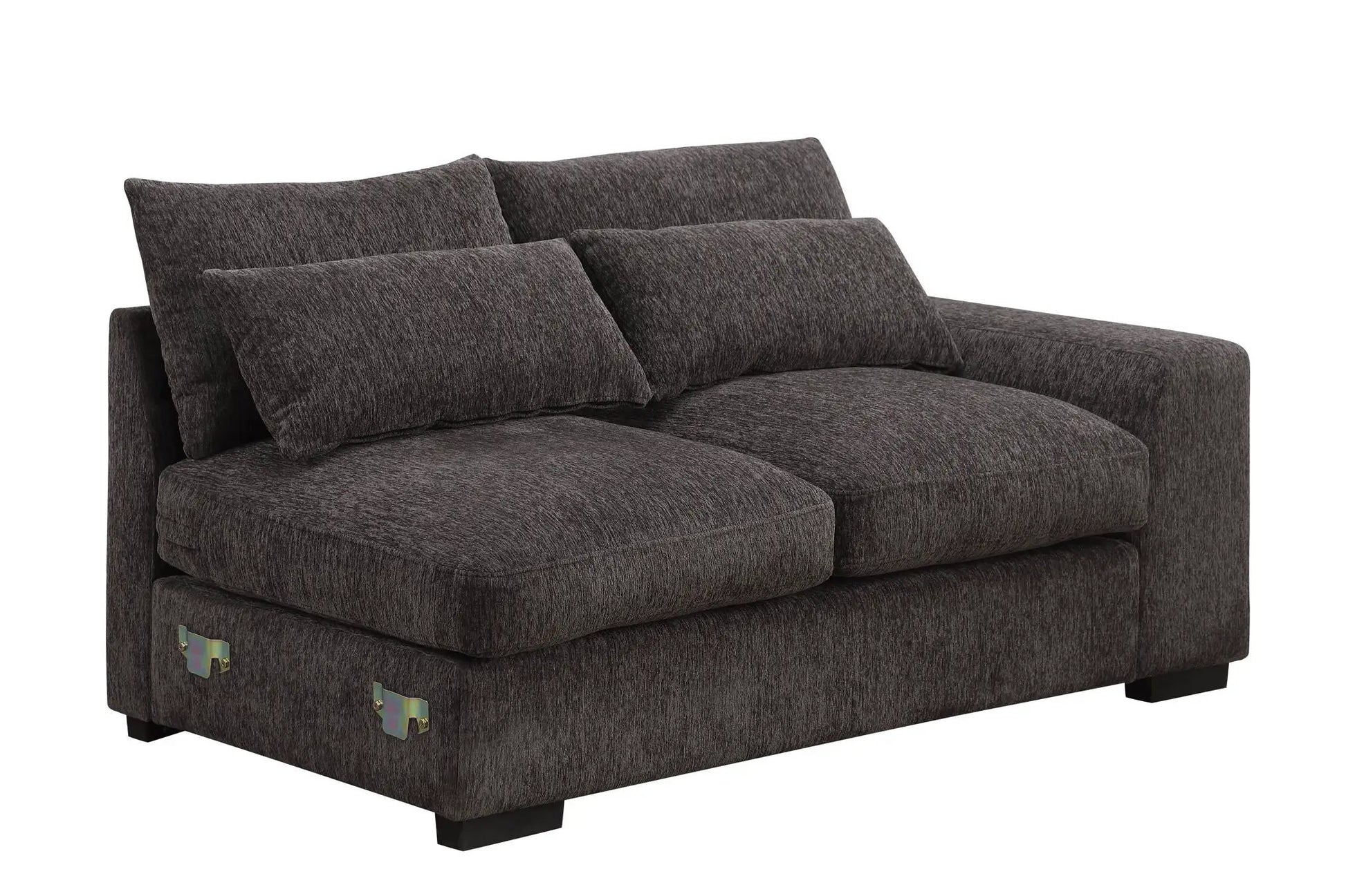 Nyeisha sofa & chaise, coffee brown textured fabric, sectional by Unique Piece Furniture on Tampa Home & Garden Store