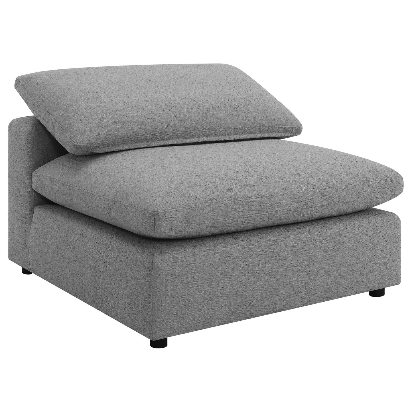 Segoura modular sectional with ottoman, grey textured fabric on Tampa Home & Garden Store
