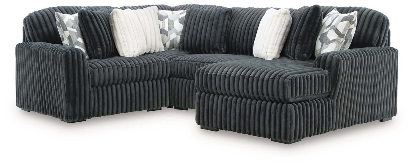 Midnight Madness Sectional and Jumbo Corduroy