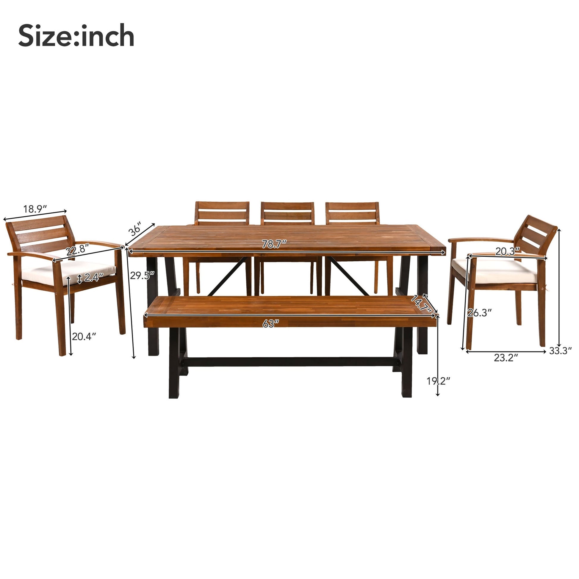 GO Outdoor Wood Dining Set for 7-8 Persons HouseOfZazla, table with slatted top and chairs on Tampa Home & Garden Store