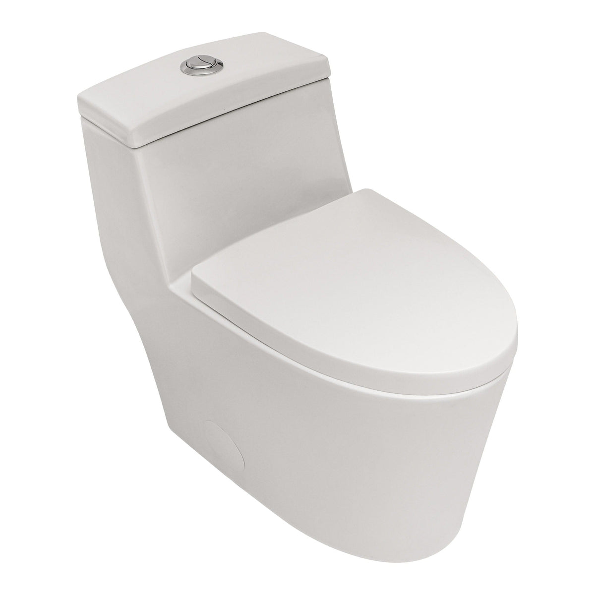Dual Flush 1-Piece Toilet by HouseOfZazla with soft closing seat, white on Tampa Home & Garden Store