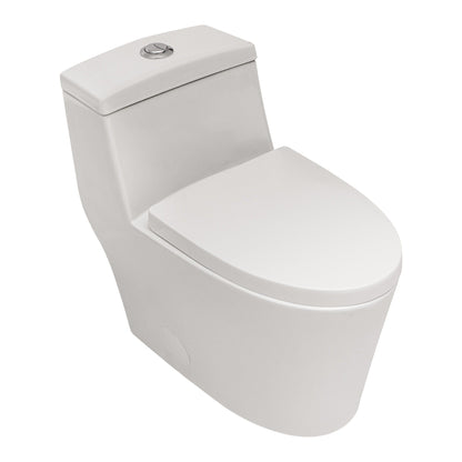 Dual Flush 1-Piece Toilet by HouseOfZazla with soft closing seat, white on Tampa Home & Garden Store