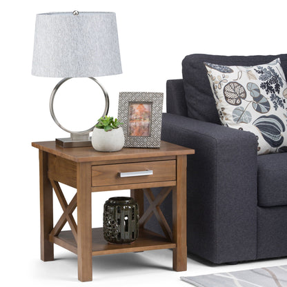Kitchener Solid Wood End Table with Brown Stain