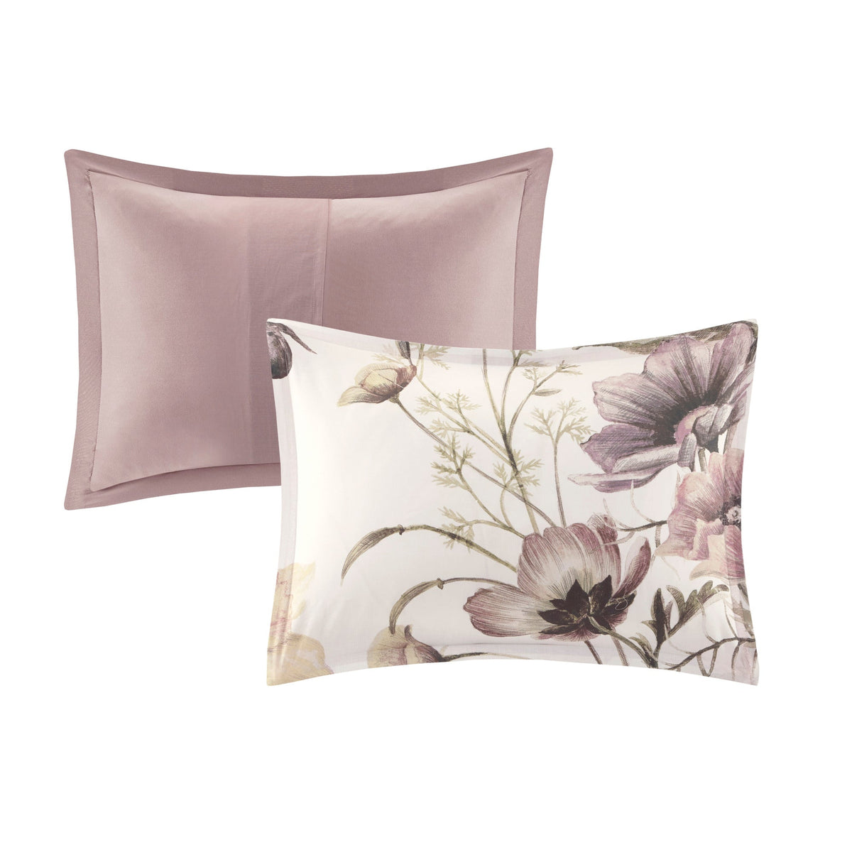 8 Piece Cotton Blush Comforter Set for Queen