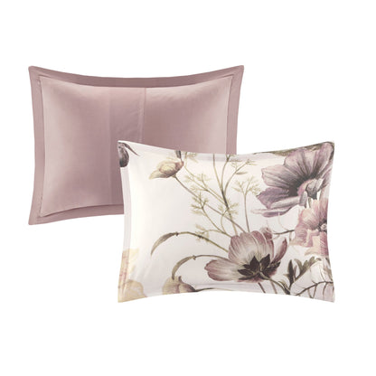 8 Piece Cotton Blush Comforter Set for Queen