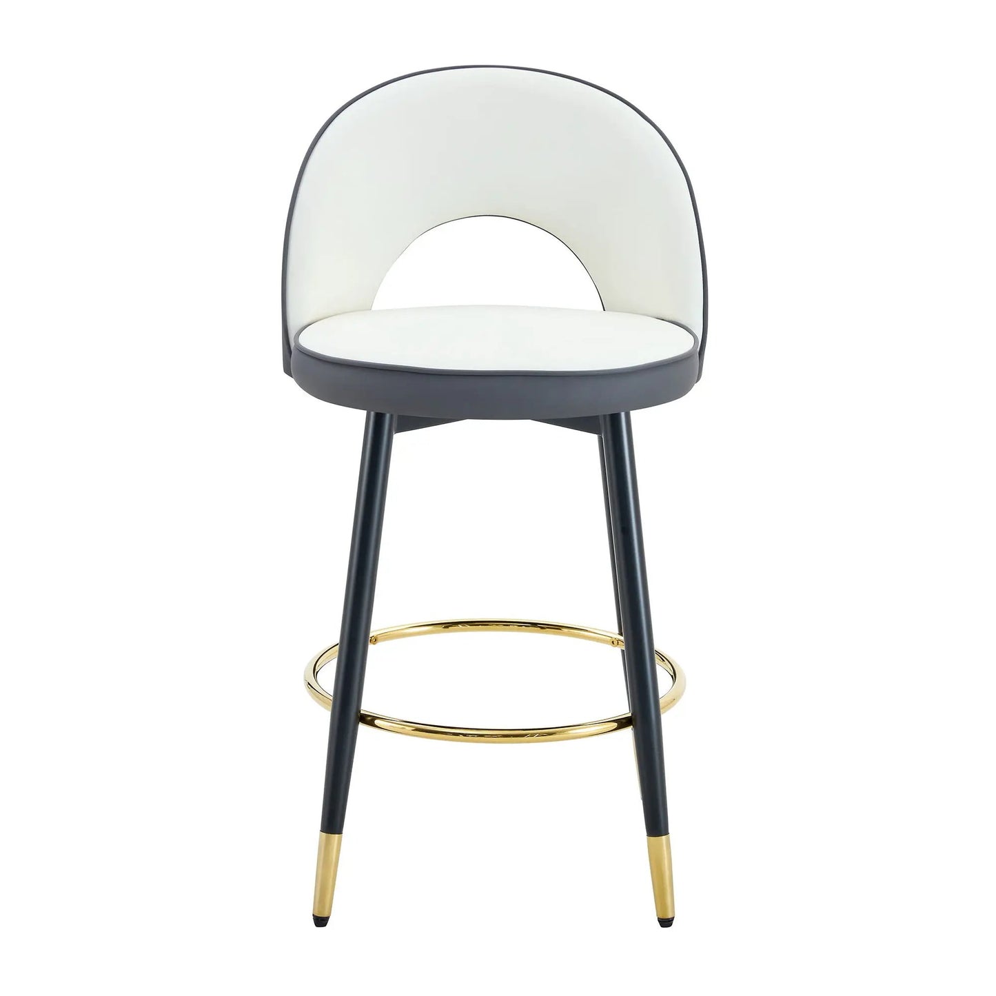 Upholstered Rotatable Bar Chair with Metal Legs