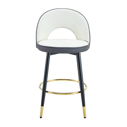 Upholstered Rotatable Bar Chair with Metal Legs