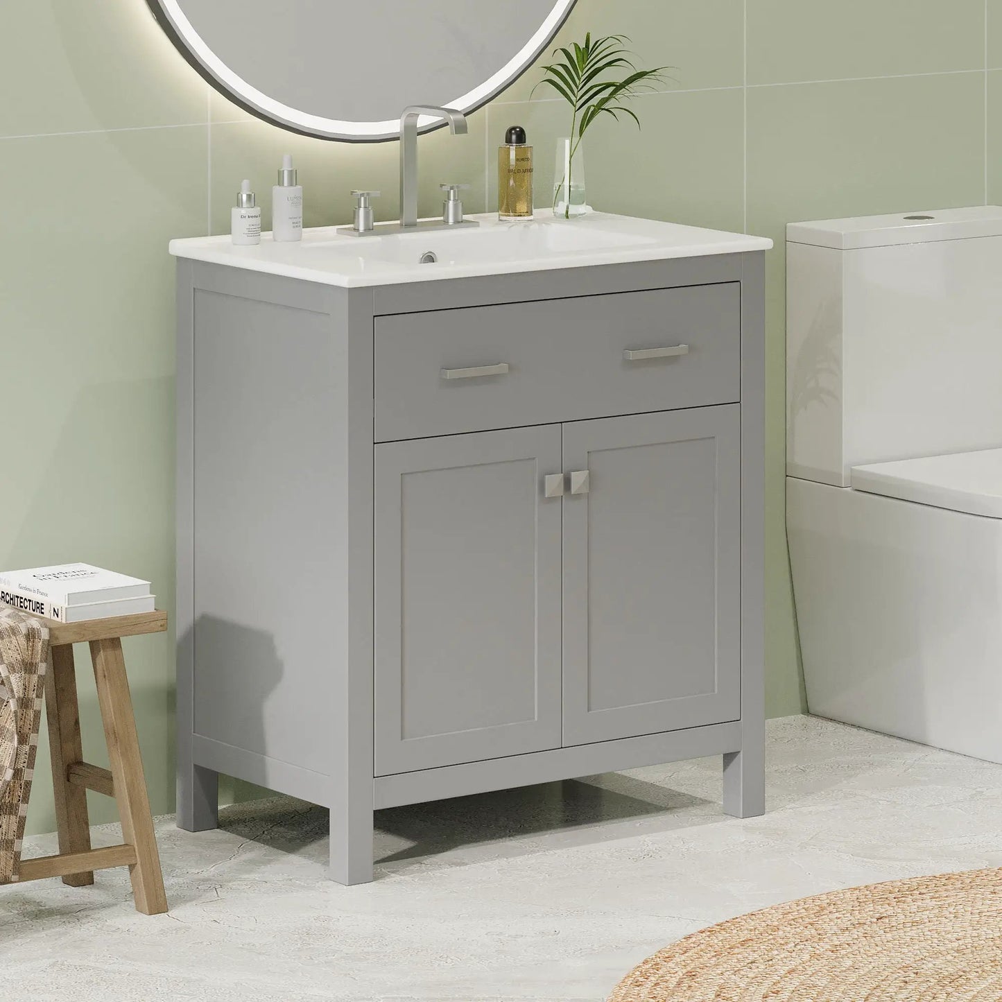 Bathroom Vanity Ceramic Sink and Soft Close Doors
