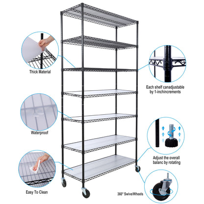 7 Tier Heavy Duty Wire Shelving and Storage Rack