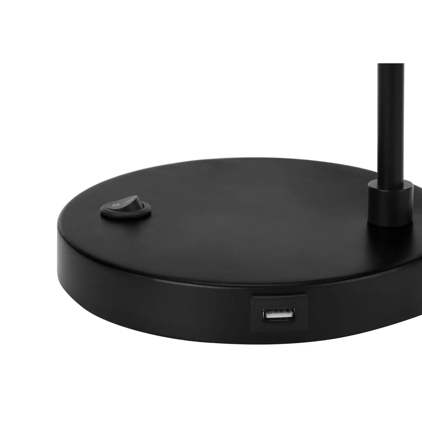 Table lamp black metal base with USB port and on/off switch, modern design on Tampa Home & Garden Store