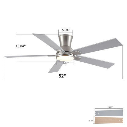 Low Profile Flush Mount Led Ceiling Fan Light