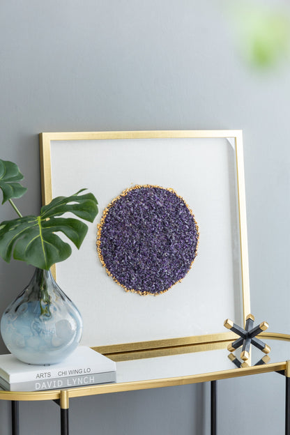 The Lillian Améthyste Shadow Box Duo, purple amethyst circle in a frame by HouseOfZazla on Tampa Home & Garden Store