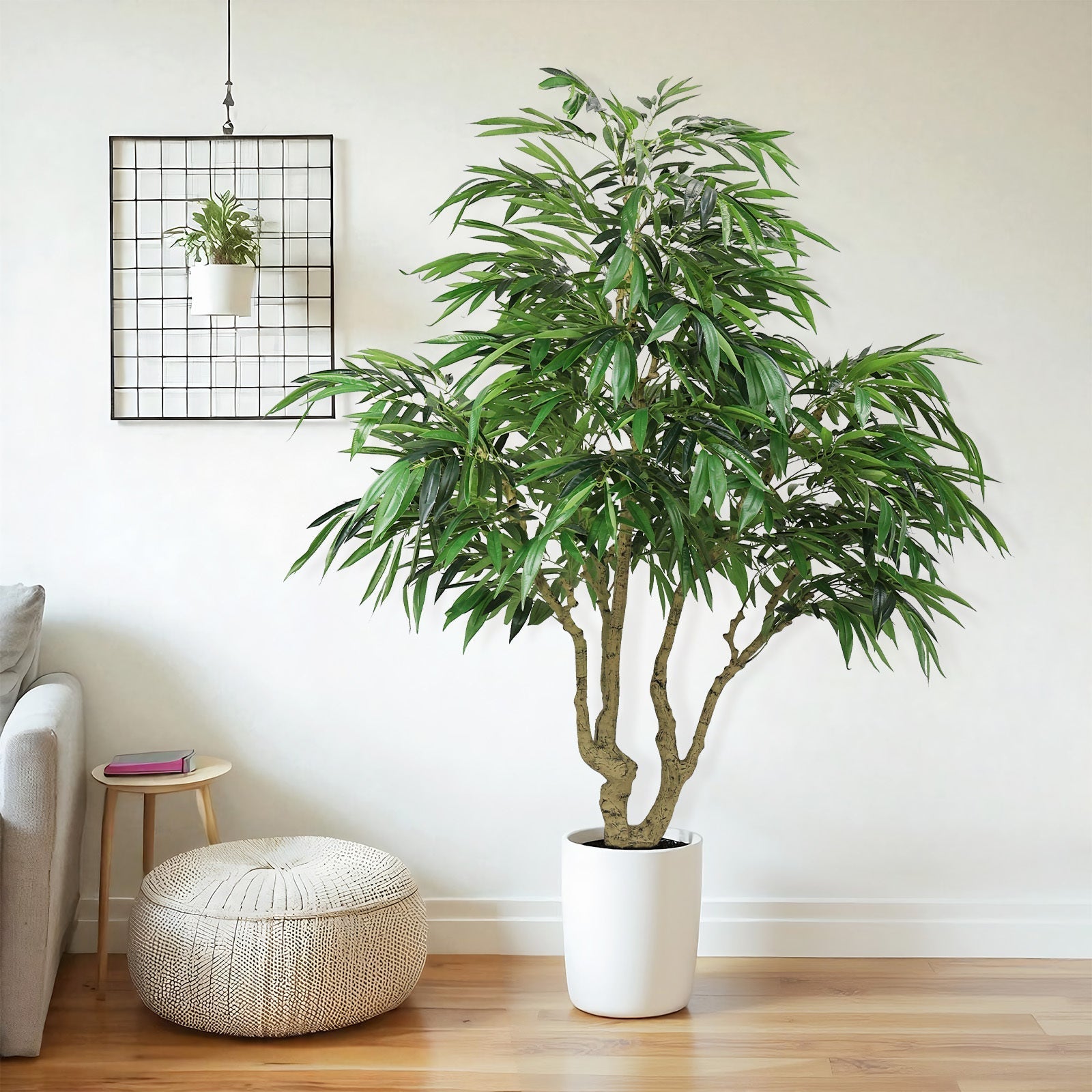 HouseOfZazla 7FT artificial willow tree indoor greenery in white pot on Tampa Home & Garden Store