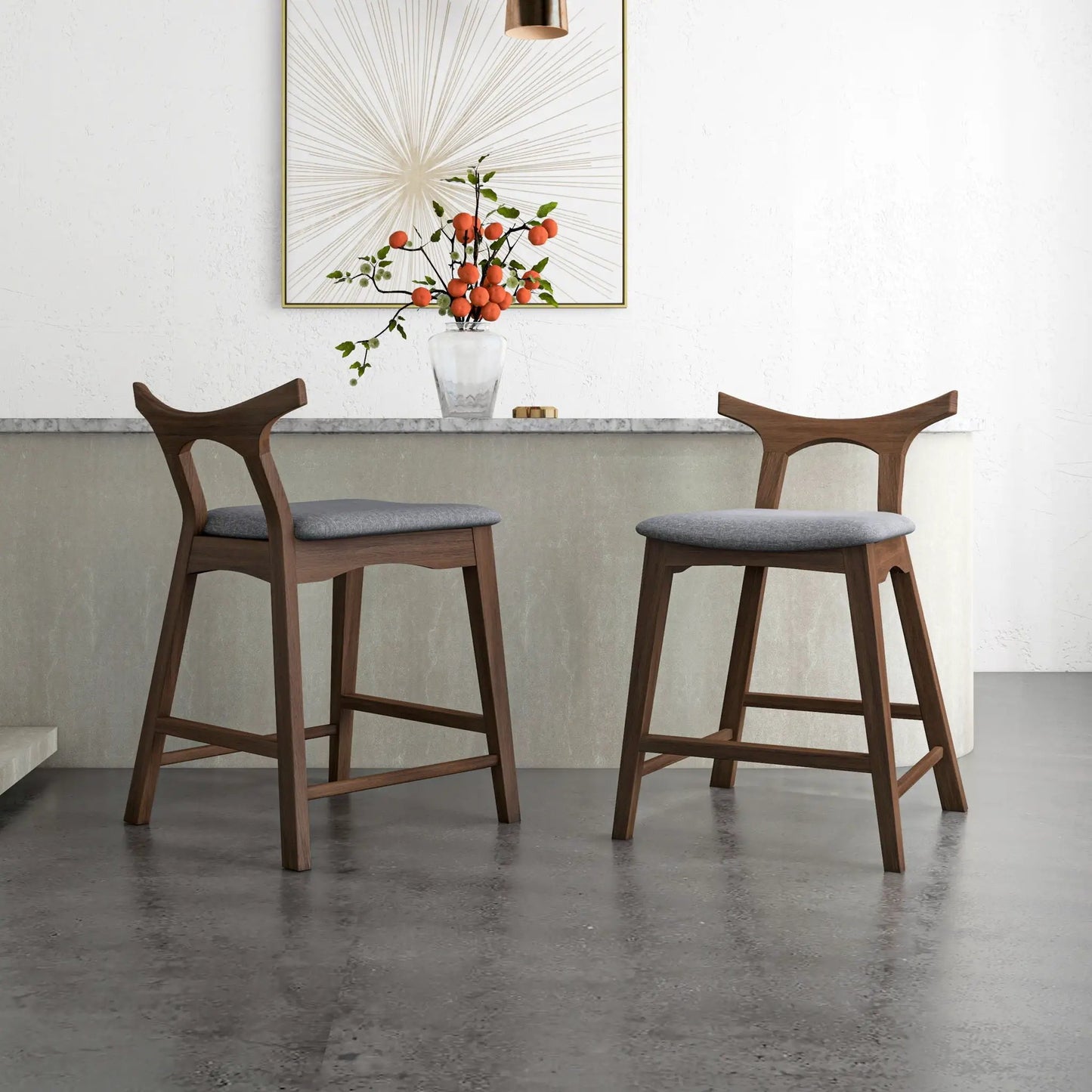 Hester Upholstered Square Bar Chair Set of 2