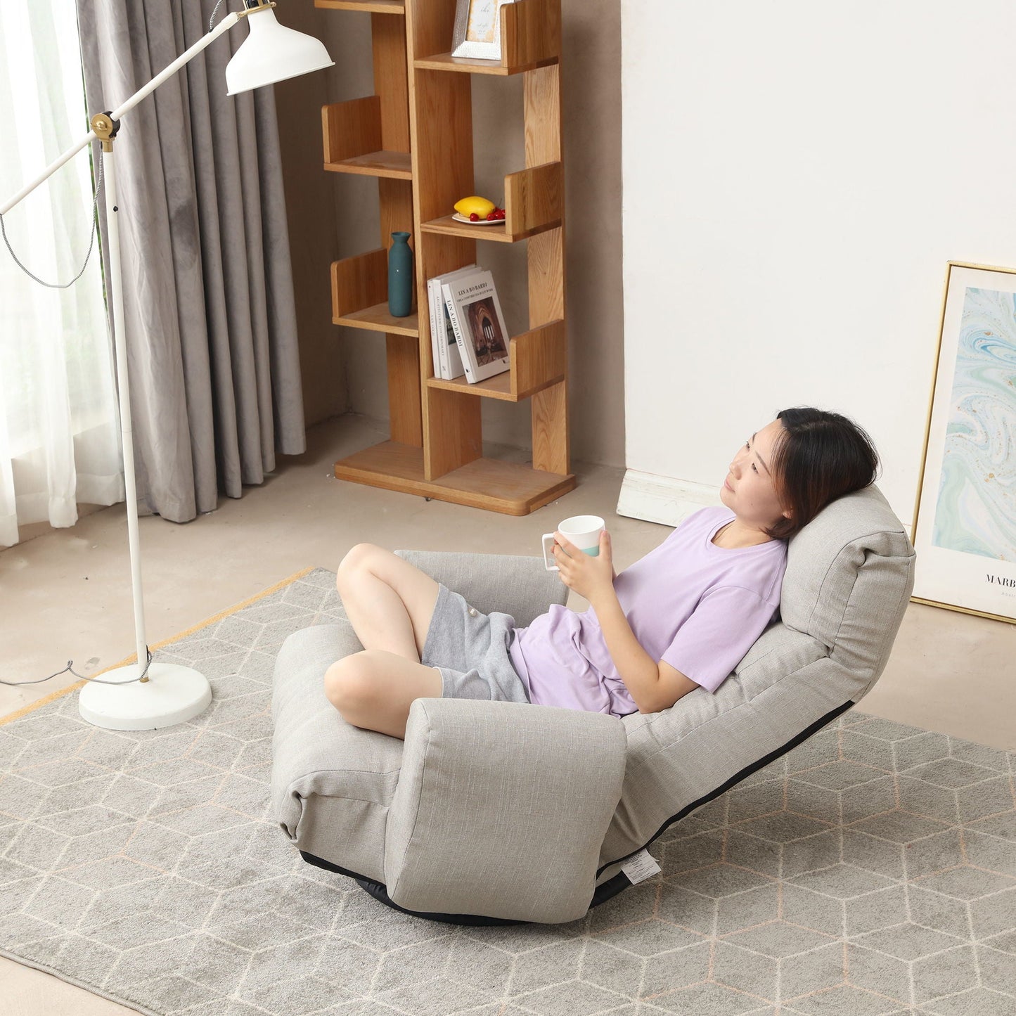 Modern Metal Frame and Swivel Lounge Chair