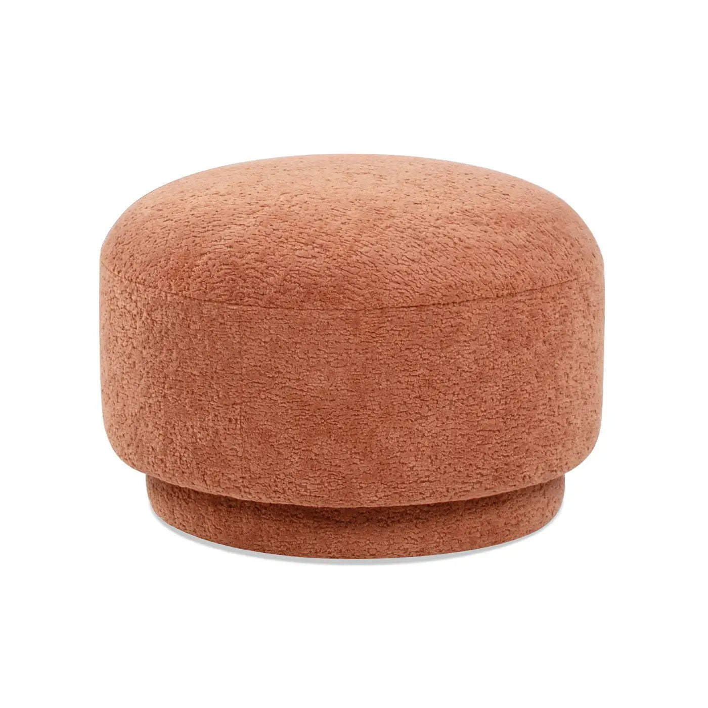 Fuji mushroom footstool ottoman in terracotta boucle upholstery by Unique Piece Furniture on Tampa Home & Garden Store