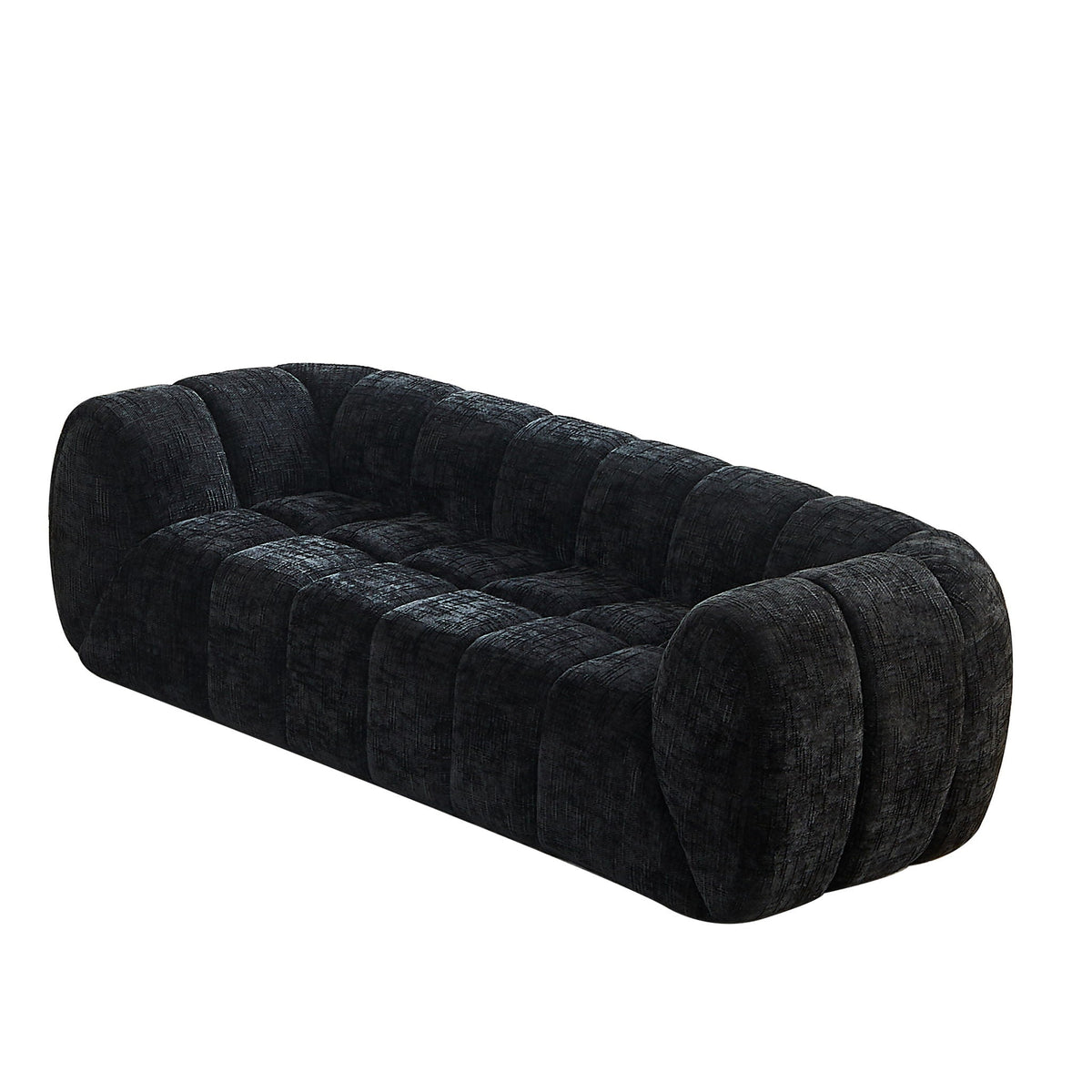 Modern Piano Key Backrest Sofa With Upholstery