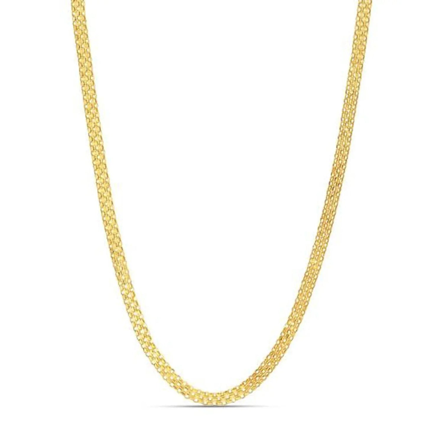 14k yellow gold Bismark chain necklace 3.50 mm, fine textured links, by Bids.com on Tampa Home & Garden Store