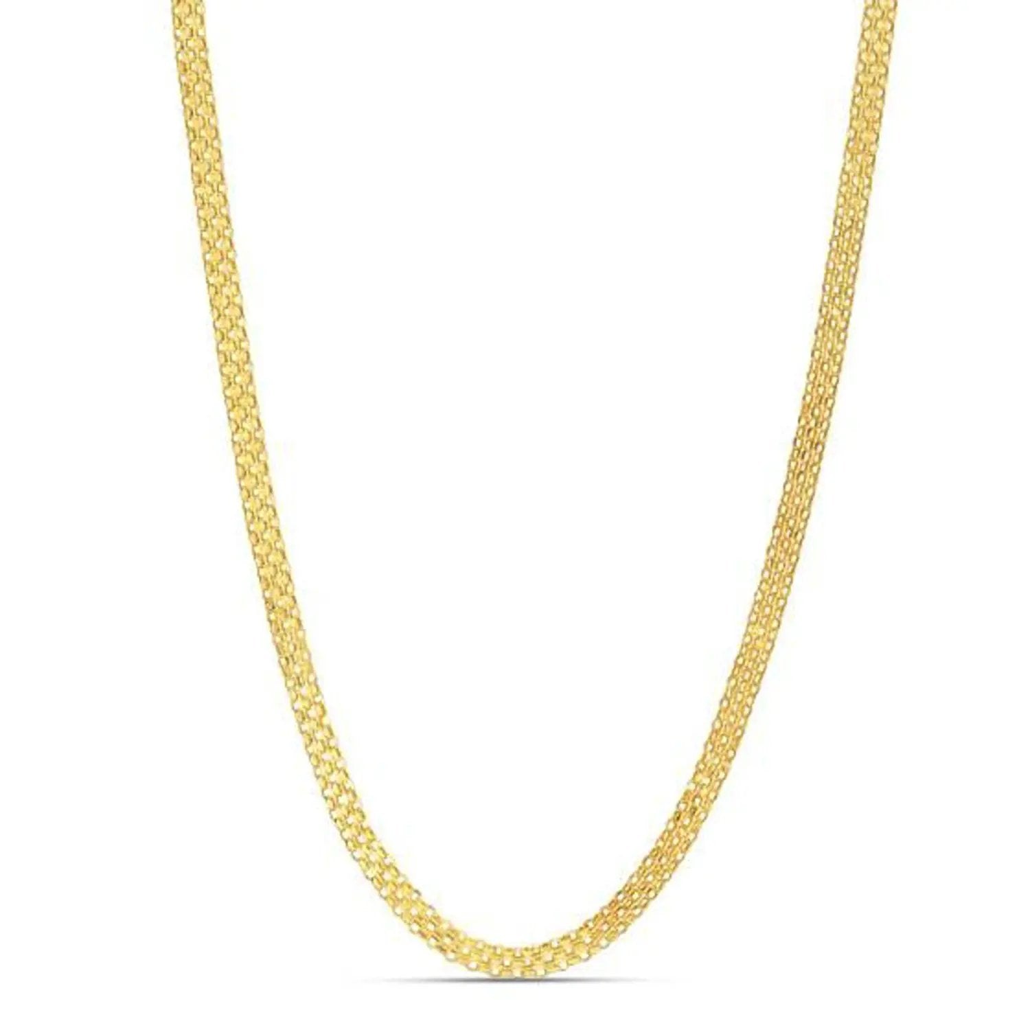 14k yellow gold Bismark chain necklace 3.50 mm, fine textured links, by Bids.com on Tampa Home & Garden Store
