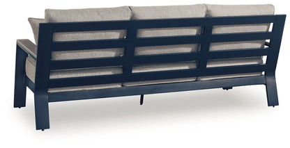 East Beach Sofa with Cushion - blue frame and beige cushions on Tampa Home & Garden Store