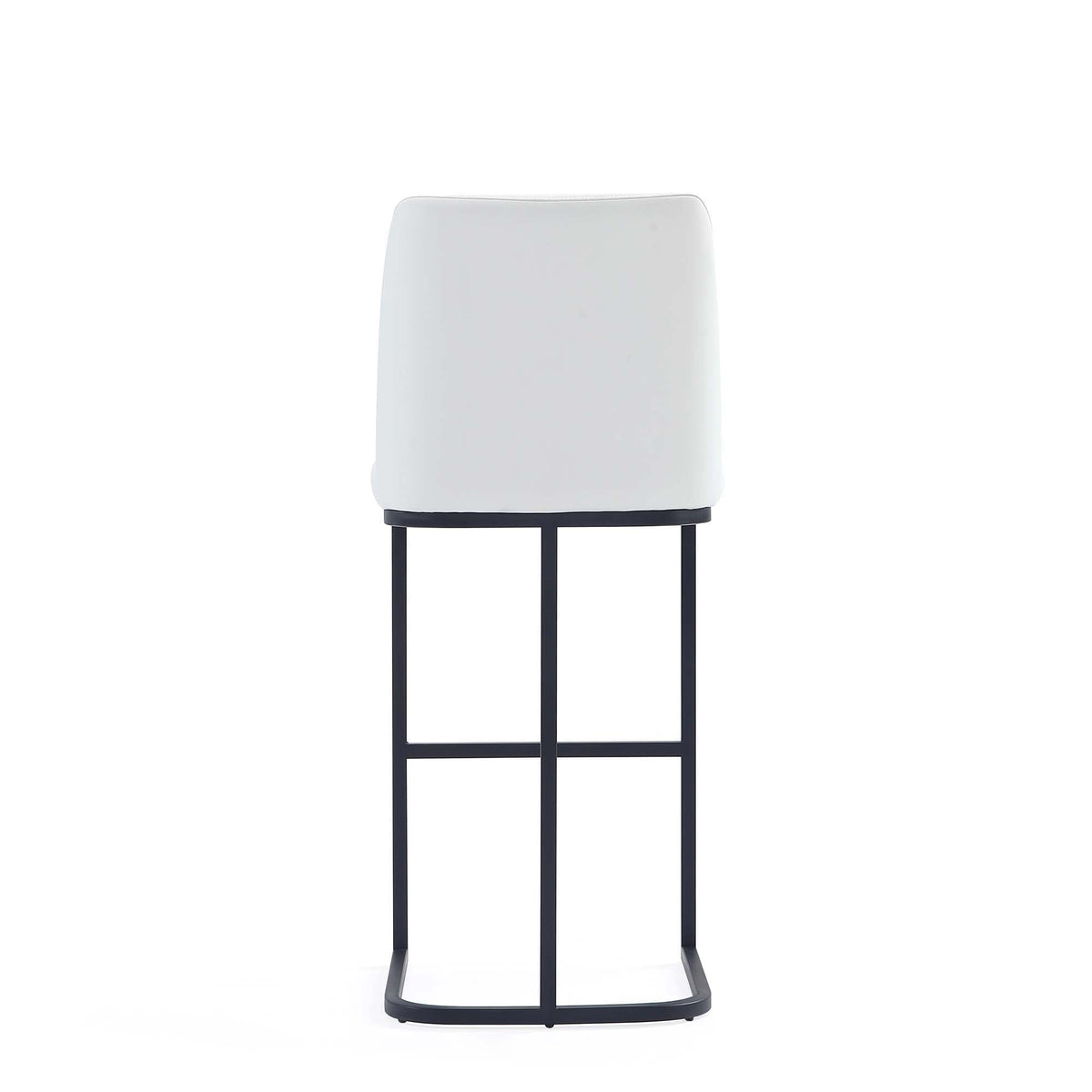 Serena Barstool bar height white seat/back, black metal legs, HouseOfZazla on Tampa Home & Garden Store