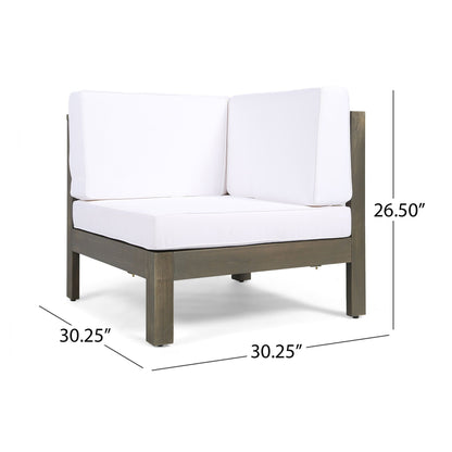 Oana 2-Piece Loveseat Set with Water Resistant Cushions, white cushions, dark wood frame on Tampa Home & Garden Store