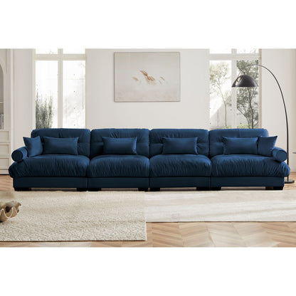 Super Comfort Oversized Modular Sectional Sofa in navy blue upholstery by HouseOfZazla on Tampa Home & Garden Store