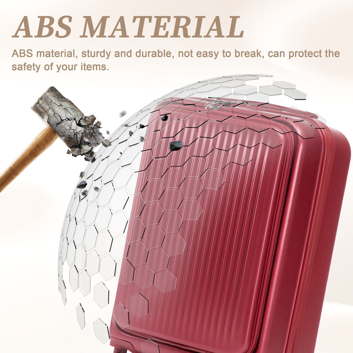 Luggage set: 2-piece pink ABS hard-shell luggage with silver hexagon mosaic overlay on Tampa Home & Garden Store