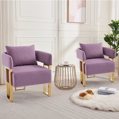 Modern teddy fleece chair with gold metal feet in purple by Unique Piece Furniture on Tampa Home & Garden Store