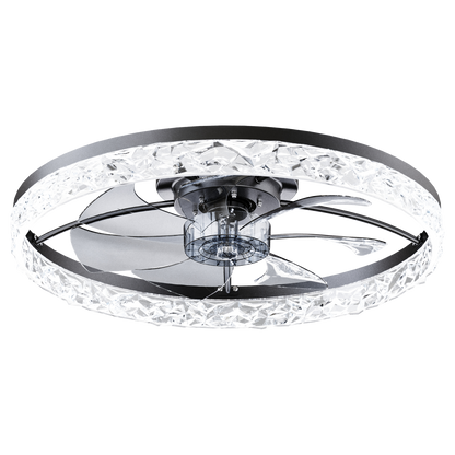 23.6in ceiling fan with crystal ring, chrome finish, remote and app control by HouseOfZazla on Tampa Home & Garden Store
