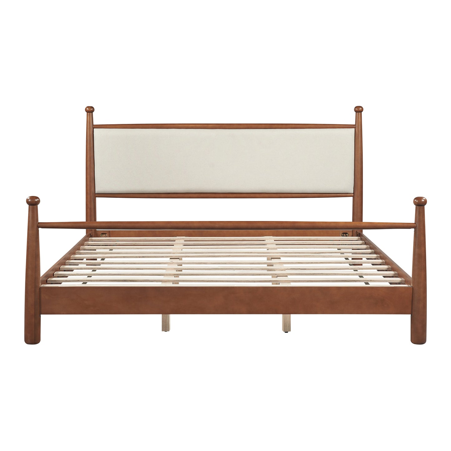 Upholstered King Poplar Bed Frame and Headboard